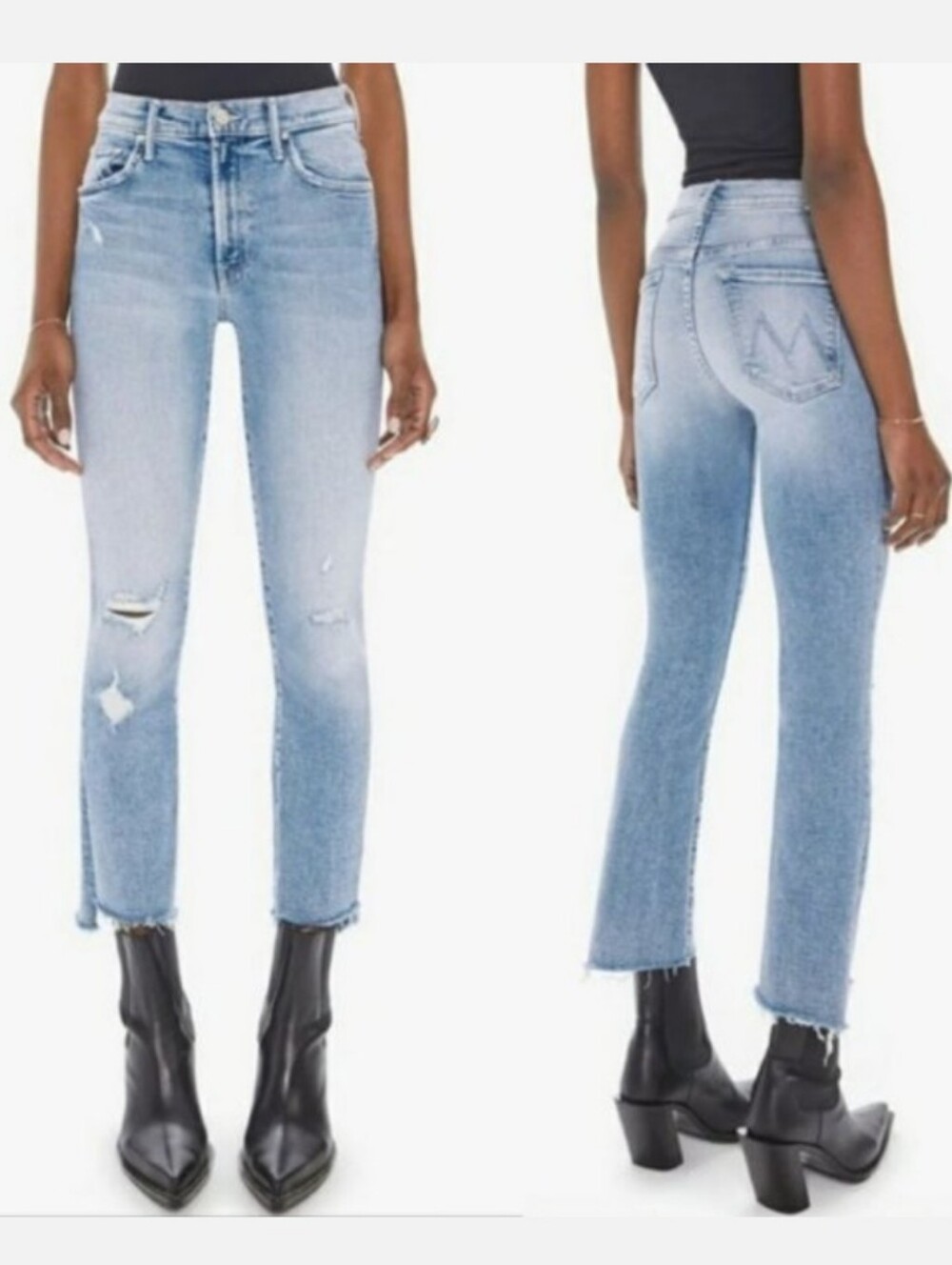 Mother The insider Crop Step Fray Jeans Love In A Boat High Rise Size 27